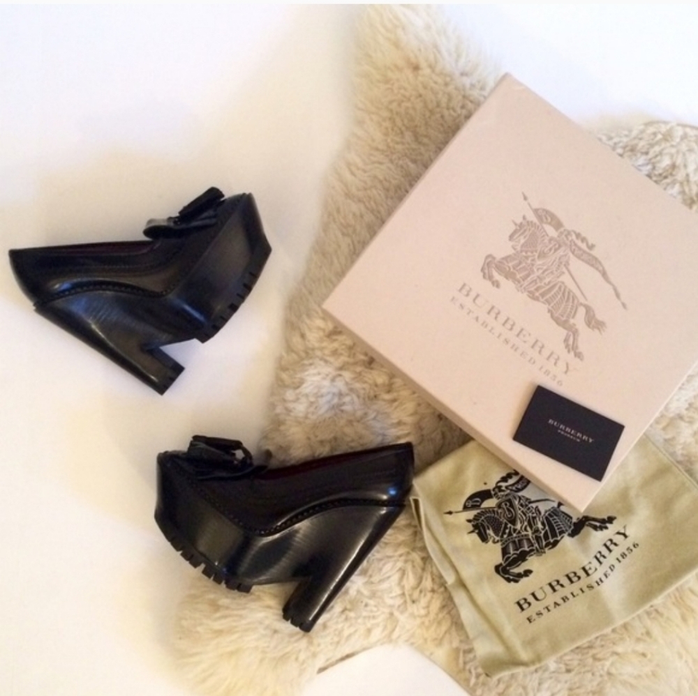 Burberry Prorsum Black Platform Heels